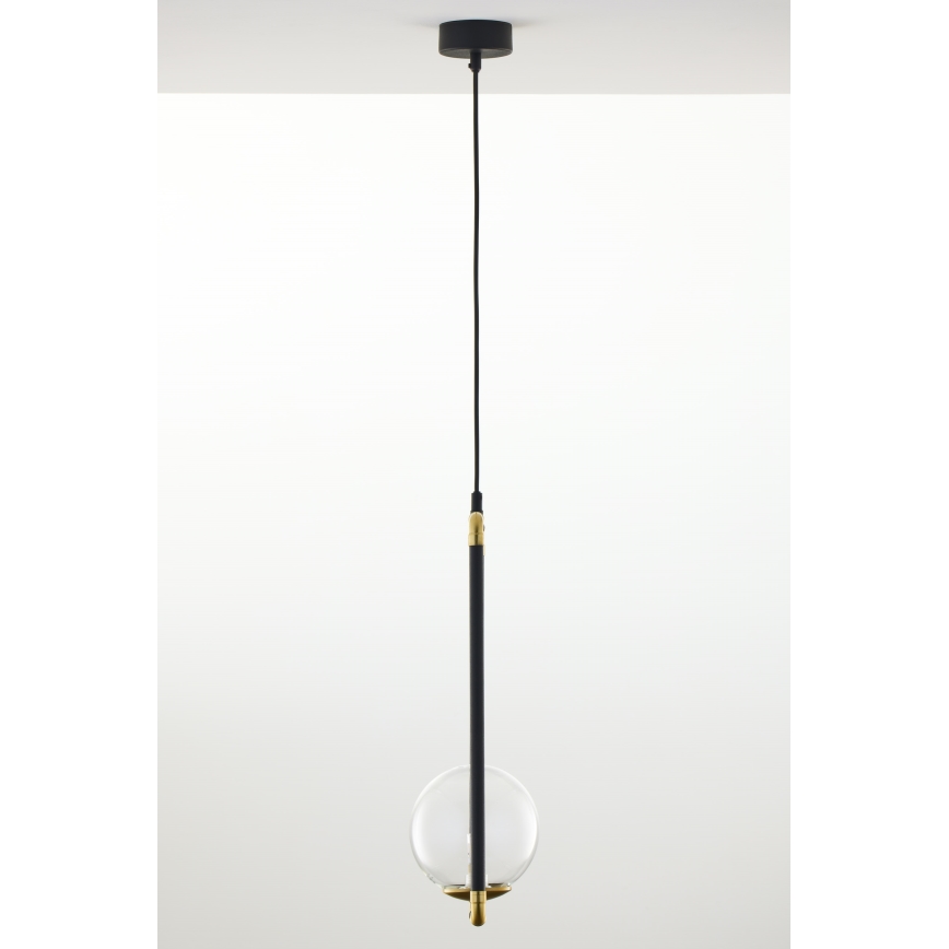 Jupiter 2023 - Candeeiro suspenso ZAFRA 1xG9/10W/230V preto/dourado/transparente