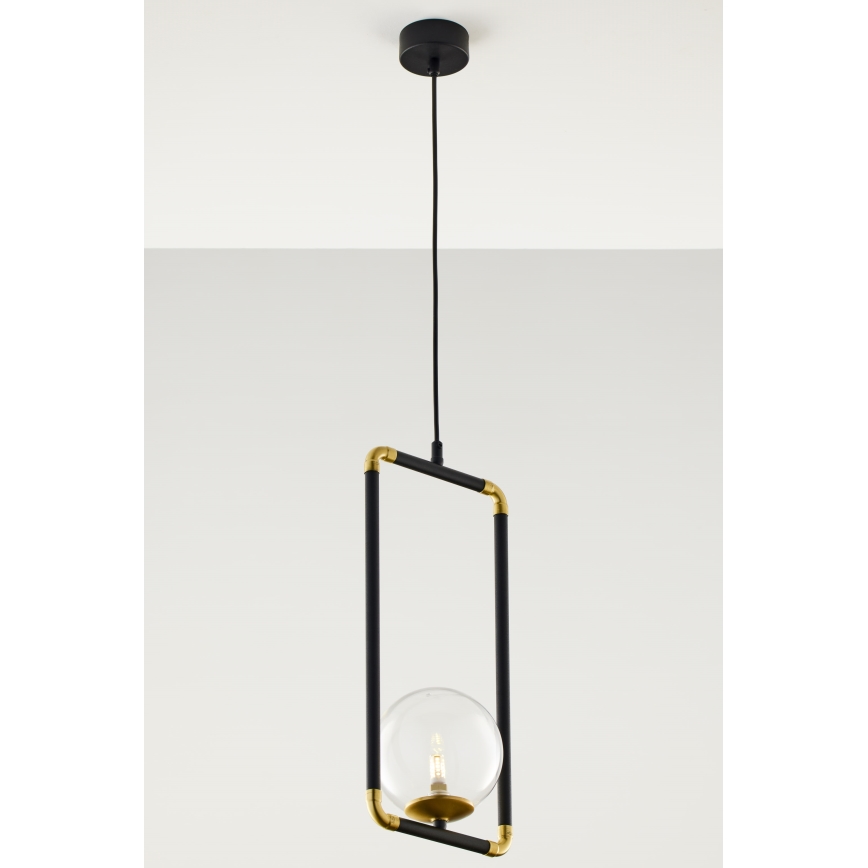 Jupiter 2023 - Candeeiro suspenso ZAFRA 1xG9/10W/230V preto/dourado/transparente