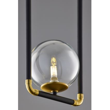 Jupiter 2023 - Candeeiro suspenso ZAFRA 1xG9/10W/230V preto/dourado/transparente