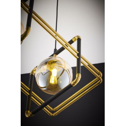 Jupiter 2026 - Candeeiro suspenso FIORI 2xG9/10W/230V preto/dourado/bege