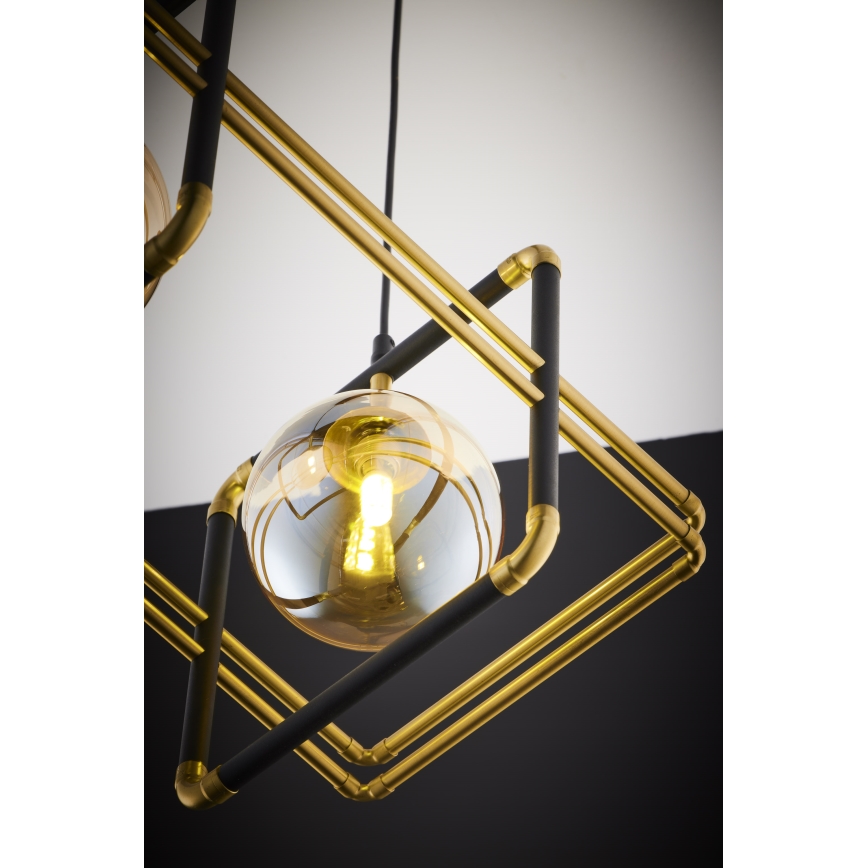 Jupiter 2026 - Candeeiro suspenso FIORI 2xG9/10W/230V preto/dourado/bege