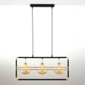 Jupiter 2027 - Candeeiro suspenso FIORI 3xG9/10W/230V preto/dourado/bege