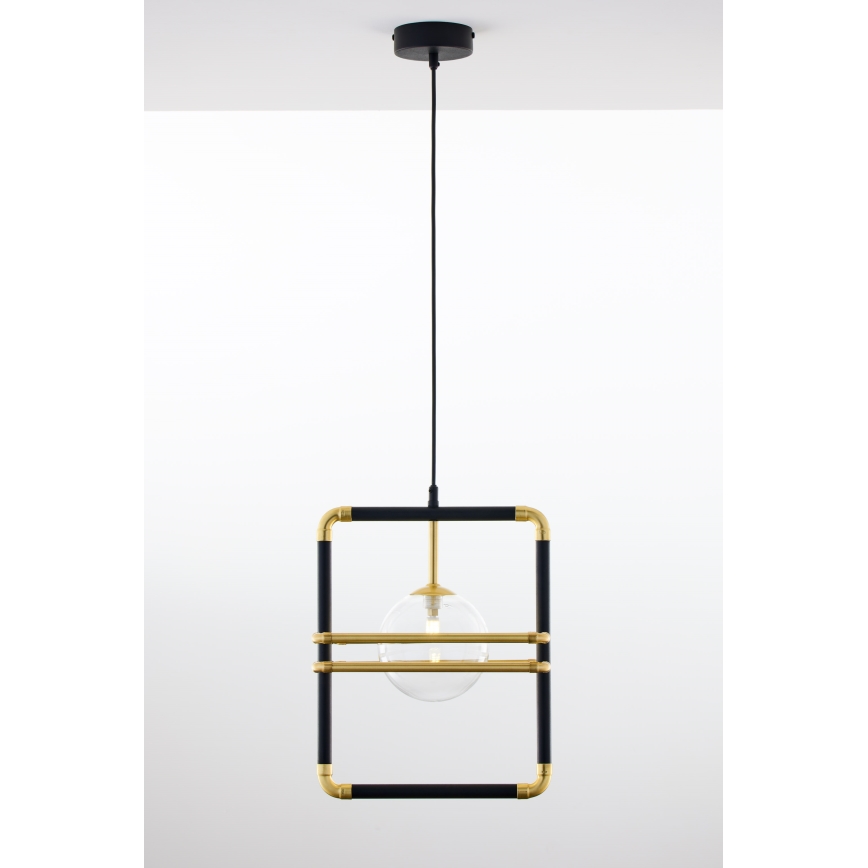 Jupiter 2028 - Candeeiro suspenso FIORI 1xG9/10W/230V preto/dourado/transparente