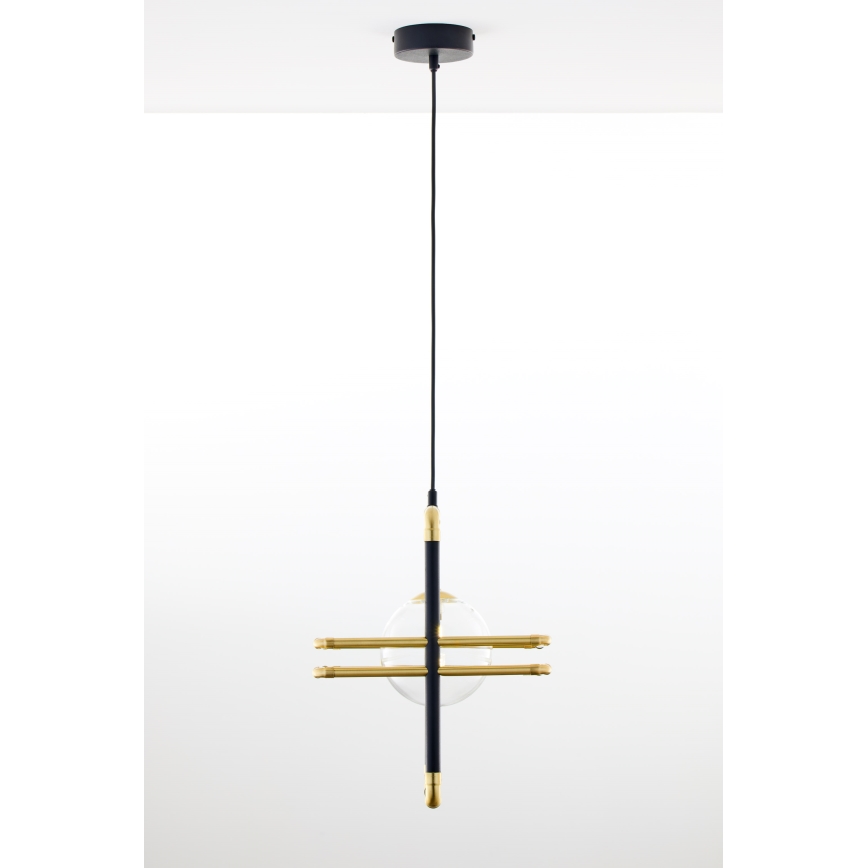 Jupiter 2028 - Candeeiro suspenso FIORI 1xG9/10W/230V preto/dourado/transparente