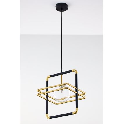 Jupiter 2028 - Candeeiro suspenso FIORI 1xG9/10W/230V preto/dourado/transparente
