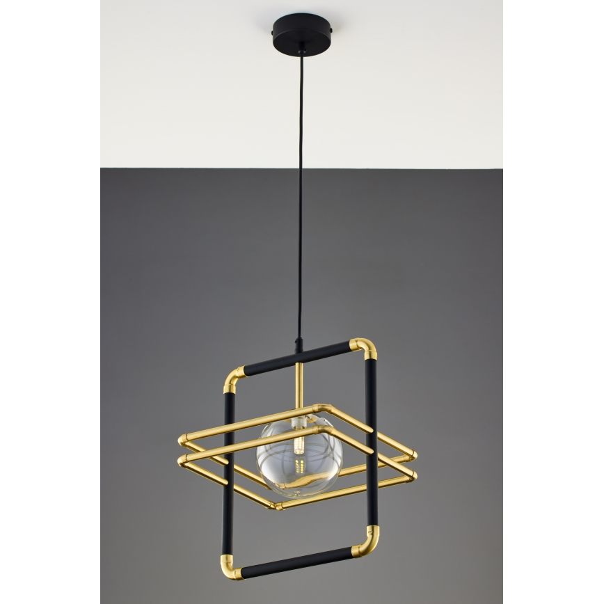 Jupiter 2028 - Candeeiro suspenso FIORI 1xG9/10W/230V preto/dourado/transparente