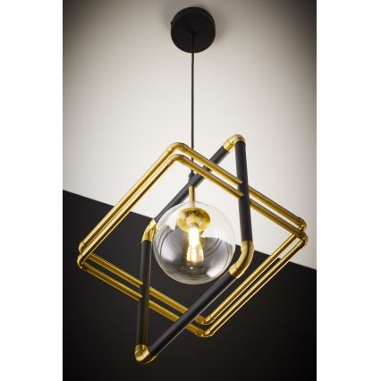 Jupiter 2028 - Candeeiro suspenso FIORI 1xG9/10W/230V preto/dourado/transparente
