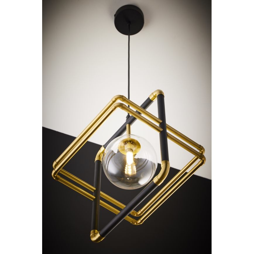 Jupiter 2028 - Candeeiro suspenso FIORI 1xG9/10W/230V preto/dourado/transparente