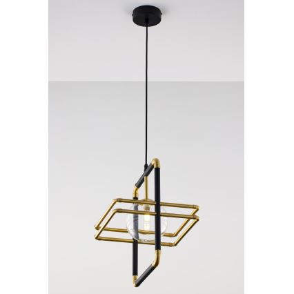 Jupiter 2028 - Candeeiro suspenso FIORI 1xG9/10W/230V preto/dourado/transparente