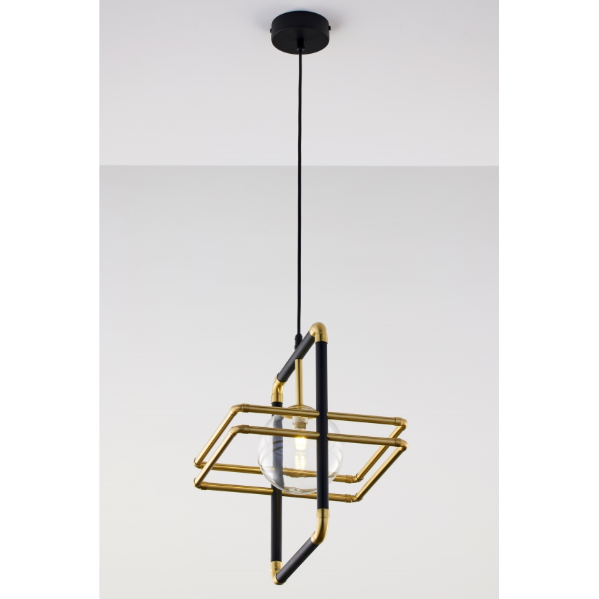 Jupiter 2028 - Candeeiro suspenso FIORI 1xG9/10W/230V preto/dourado/transparente