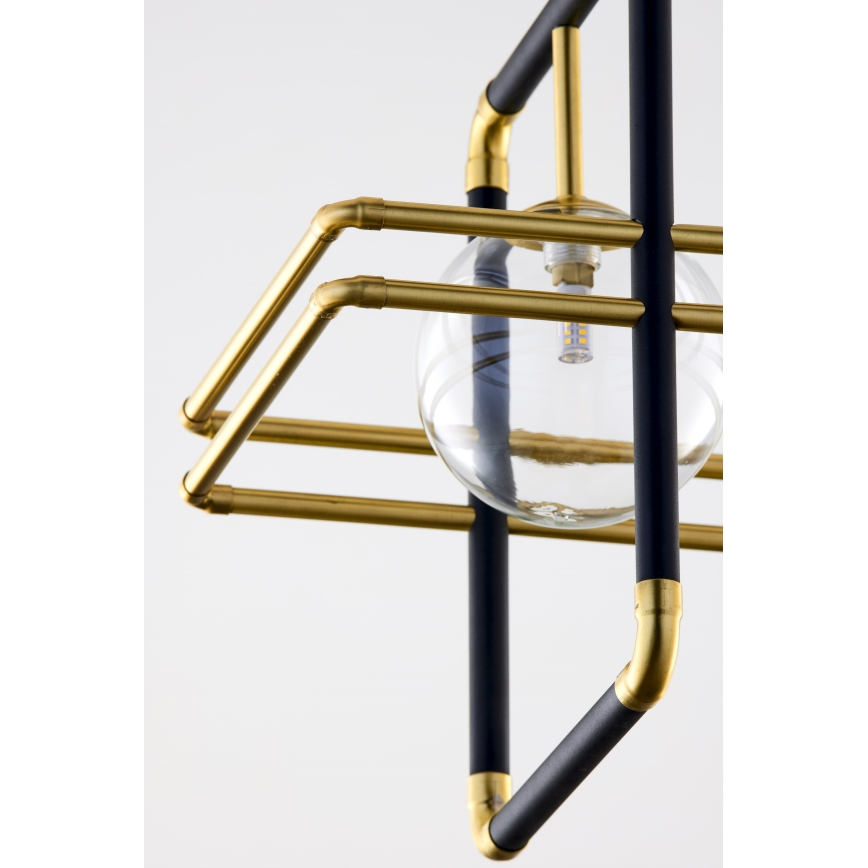 Jupiter 2028 - Candeeiro suspenso FIORI 1xG9/10W/230V preto/dourado/transparente