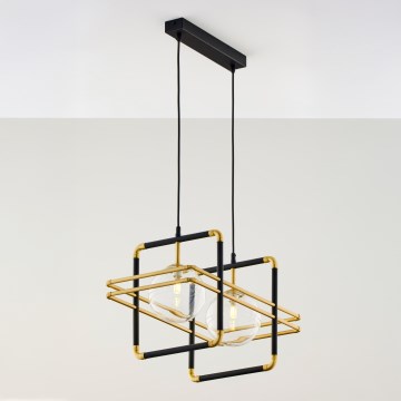 Jupiter 2029 - Candeeiro suspenso FIORI 2xG9/10W/230V preto/dourado/transparente