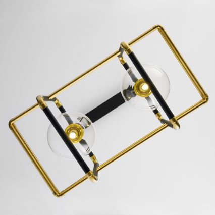 Jupiter 2029 - Candeeiro suspenso FIORI 2xG9/10W/230V preto/dourado/transparente