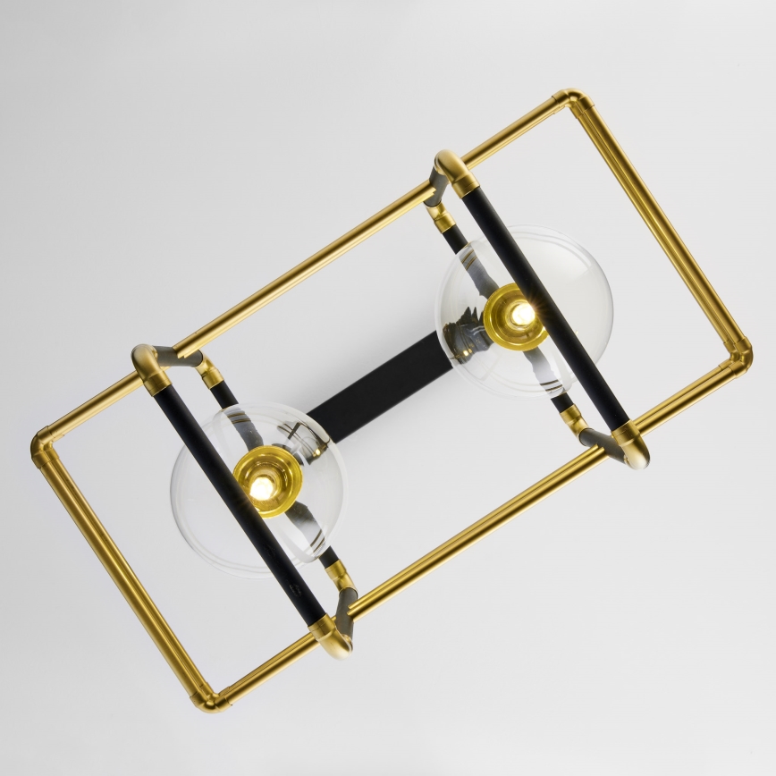 Jupiter 2029 - Candeeiro suspenso FIORI 2xG9/10W/230V preto/dourado/transparente