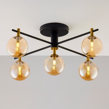 Jupiter 2032 - Candeeiro integrado FIGARO 5xG9/10W/230V preto/dourado/bege