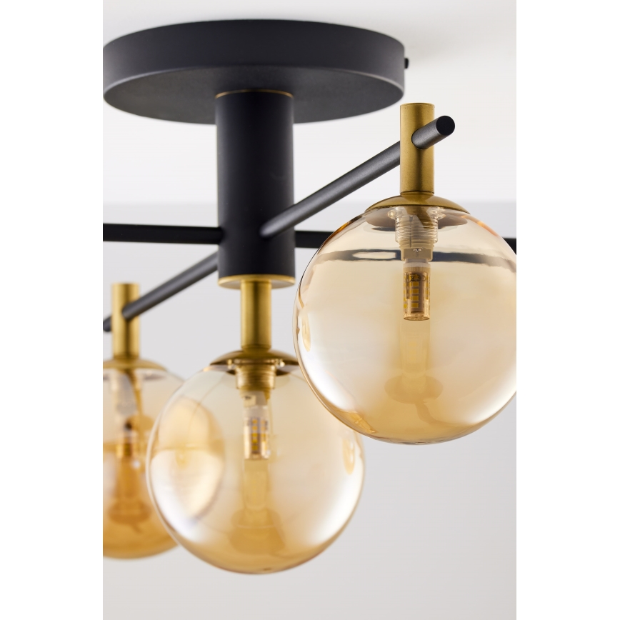 Jupiter 2032 - Candeeiro integrado FIGARO 5xG9/10W/230V preto/dourado/bege