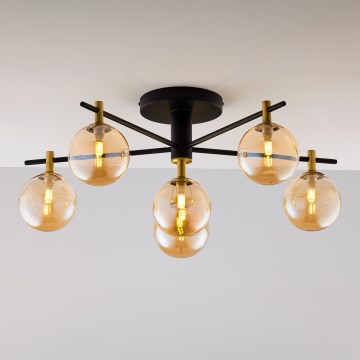 Jupiter 2033 - Candeeiro integrado FIGARO 6xG9/10W/230V preto/dourado/bege