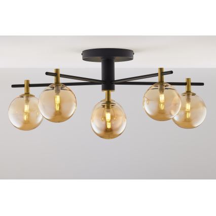 Jupiter 2033 - Candeeiro integrado FIGARO 6xG9/10W/230V preto/dourado/bege