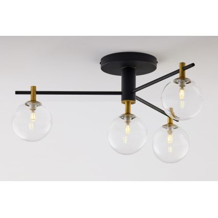 Jupiter 2034 - Candeeiro integrado FIGARO 4xG9/10W/230V preto/dourado/bege/transparente