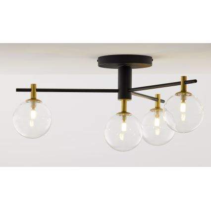 Jupiter 2034 - Candeeiro integrado FIGARO 4xG9/10W/230V preto/dourado/bege/transparente