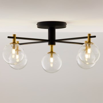 Jupiter 2035 - Candeeiro integrado FIGARO 5xG9/10W/230V preto/dourado/bege/transparente