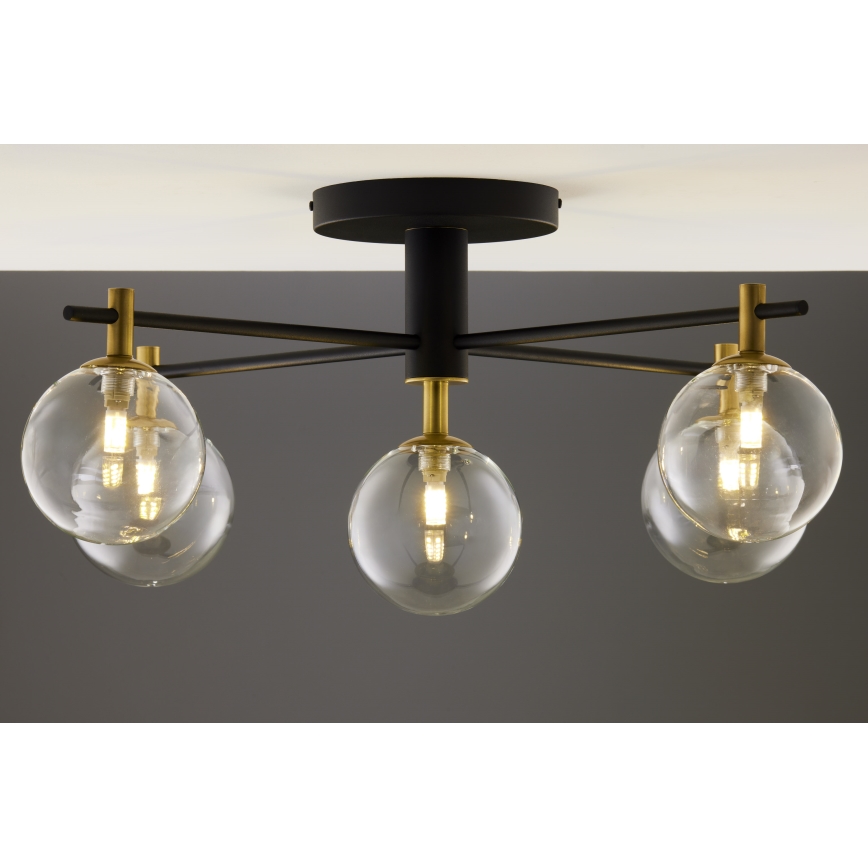 Jupiter 2035 - Candeeiro integrado FIGARO 5xG9/10W/230V preto/dourado/bege/transparente