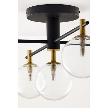 Jupiter 2035 - Candeeiro integrado FIGARO 5xG9/10W/230V preto/dourado/bege/transparente