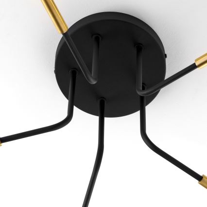 Jupiter 2038 - Candeeiro suspenso BURANO 5xG9/10W/230V preto/dourado/bege