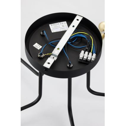 Jupiter 2038 - Candeeiro suspenso BURANO 5xG9/10W/230V preto/dourado/bege