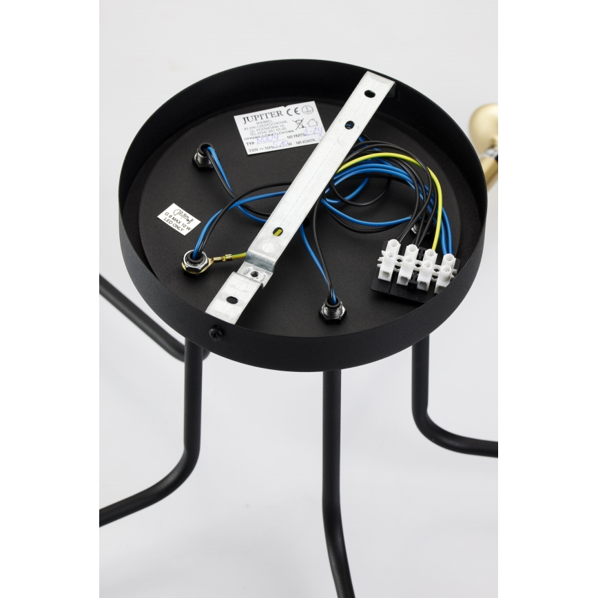 Jupiter 2040 - Candeeiro suspenso BURANO 5xG9/10W/230V preto/dourado/transparente