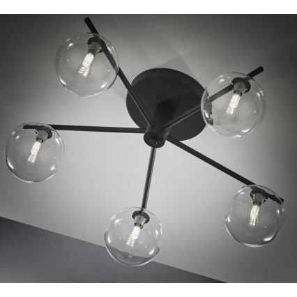 Jupiter 2046 - Candeeiro integrado PRATO 5xG9/10W/230V preto/transparente