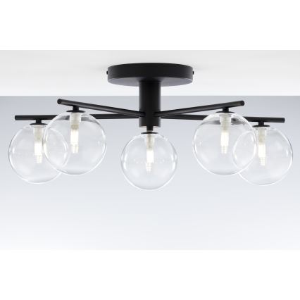 Jupiter 2046 - Candeeiro integrado PRATO 5xG9/10W/230V preto/transparente