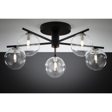 Jupiter 2046 - Candeeiro integrado PRATO 5xG9/10W/230V preto/transparente