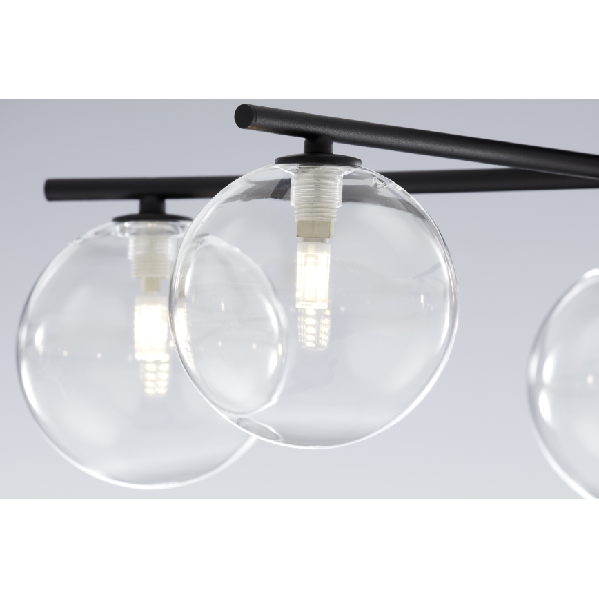 Jupiter 2046 - Candeeiro integrado PRATO 5xG9/10W/230V preto/transparente