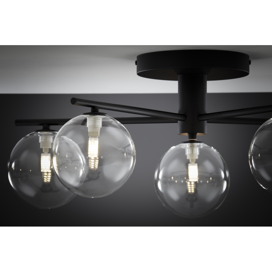 Jupiter 2046 - Candeeiro integrado PRATO 5xG9/10W/230V preto/transparente