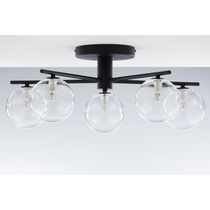 Jupiter 2046 - Candeeiro integrado PRATO 5xG9/10W/230V preto/transparente