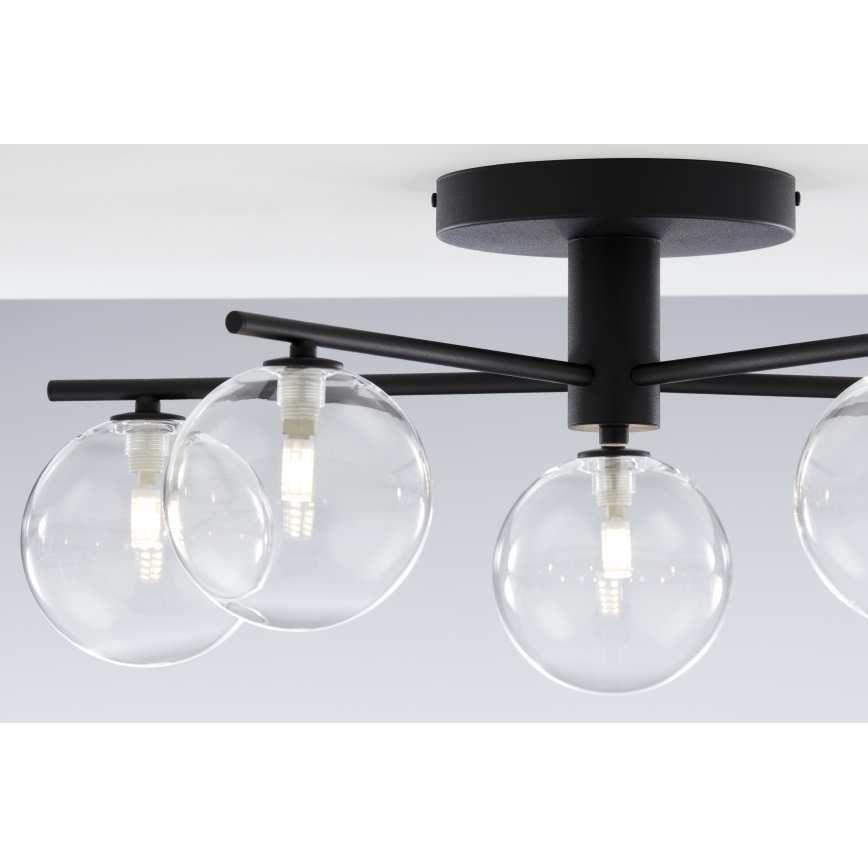 Jupiter 2046 - Candeeiro integrado PRATO 5xG9/10W/230V preto/transparente