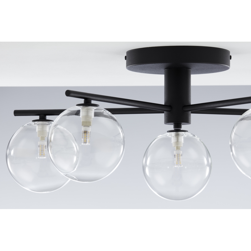 Jupiter 2046 - Candeeiro integrado PRATO 5xG9/10W/230V preto/transparente