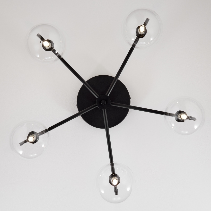 Jupiter 2046 - Candeeiro integrado PRATO 5xG9/10W/230V preto/transparente