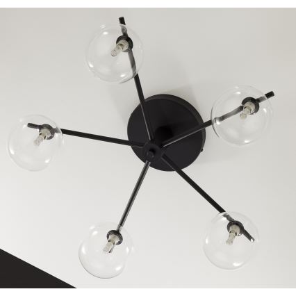 Jupiter 2046 - Candeeiro integrado PRATO 5xG9/10W/230V preto/transparente