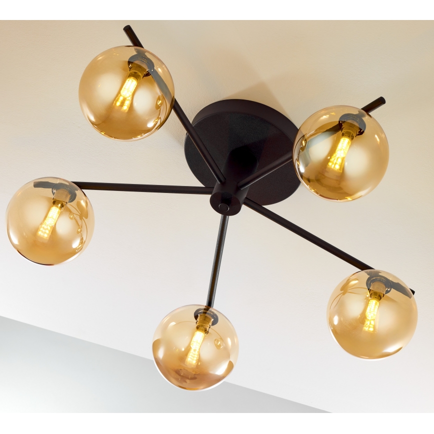 Jupiter 2047 - Candeeiro integrado PRATO 5xG9/10W/230V preto/bege