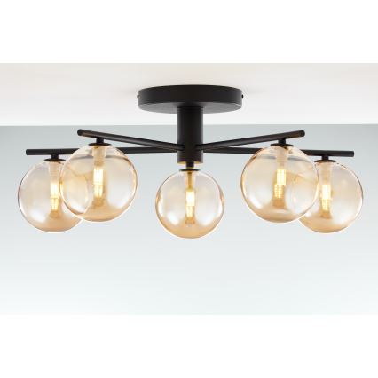 Jupiter 2047 - Candeeiro integrado PRATO 5xG9/10W/230V preto/bege