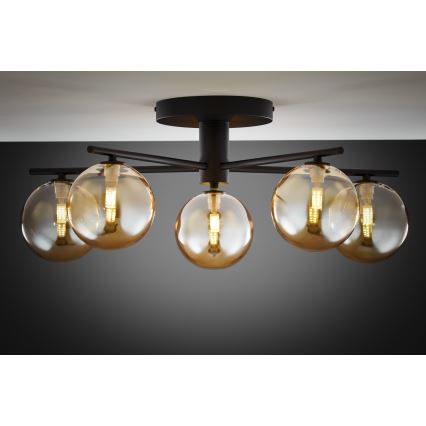 Jupiter 2047 - Candeeiro integrado PRATO 5xG9/10W/230V preto/bege