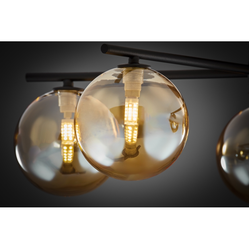 Jupiter 2047 - Candeeiro integrado PRATO 5xG9/10W/230V preto/bege