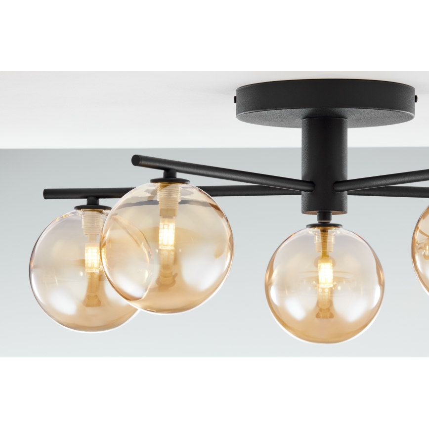 Jupiter 2047 - Candeeiro integrado PRATO 5xG9/10W/230V preto/bege