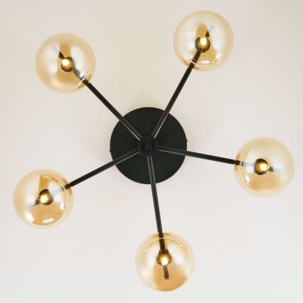 Jupiter 2047 - Candeeiro integrado PRATO 5xG9/10W/230V preto/bege