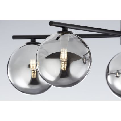 Jupiter 2048 - Lustre de tecto sobreposto PRATO 5xG9/14W/230V preto/cinzento fumado