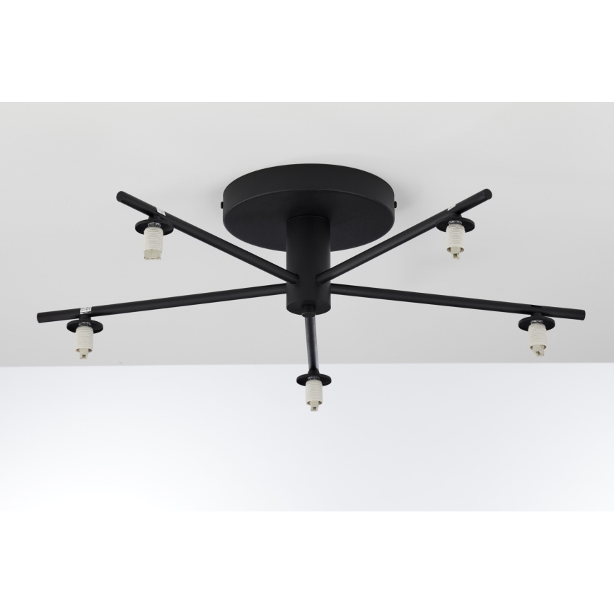 Jupiter 2048 - Lustre de tecto sobreposto PRATO 5xG9/14W/230V preto/cinzento fumado