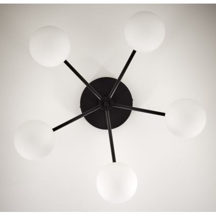 Jupiter 2049 - Lustre de tecto sobreposto PRATO 5xG9/14W/230V preto/branco