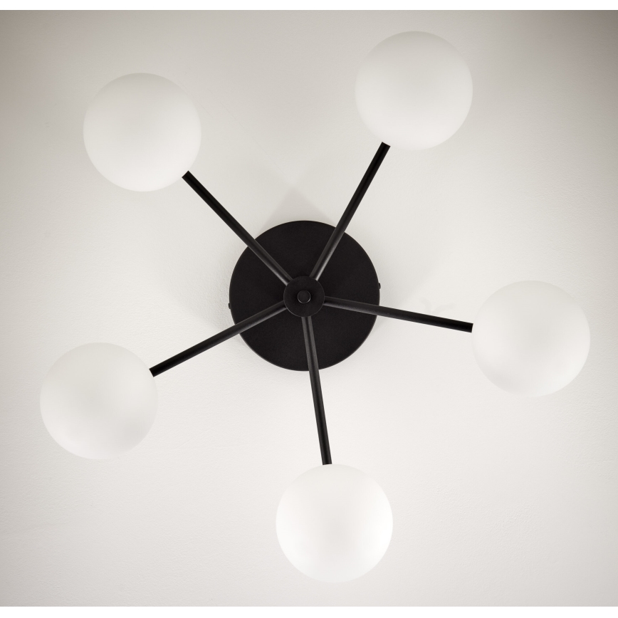 Jupiter 2049 - Lustre de tecto sobreposto PRATO 5xG9/14W/230V preto/branco